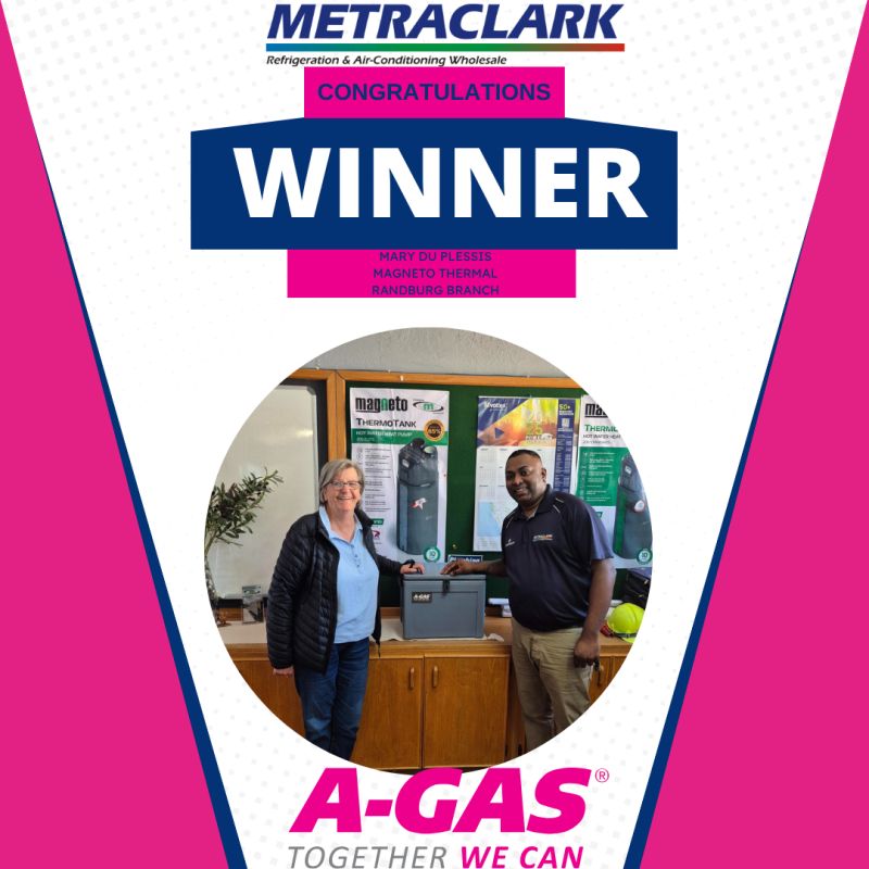 Congratulations to Mary du Plessis from Magneto Thermal ( Metraclark Randburg Branch) — our latest A-GAS & Metraclark winner! 