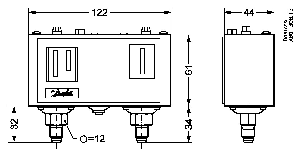KP15 Pressure Switch HP/LP  HP Auto Reset - LP Auto Reset
