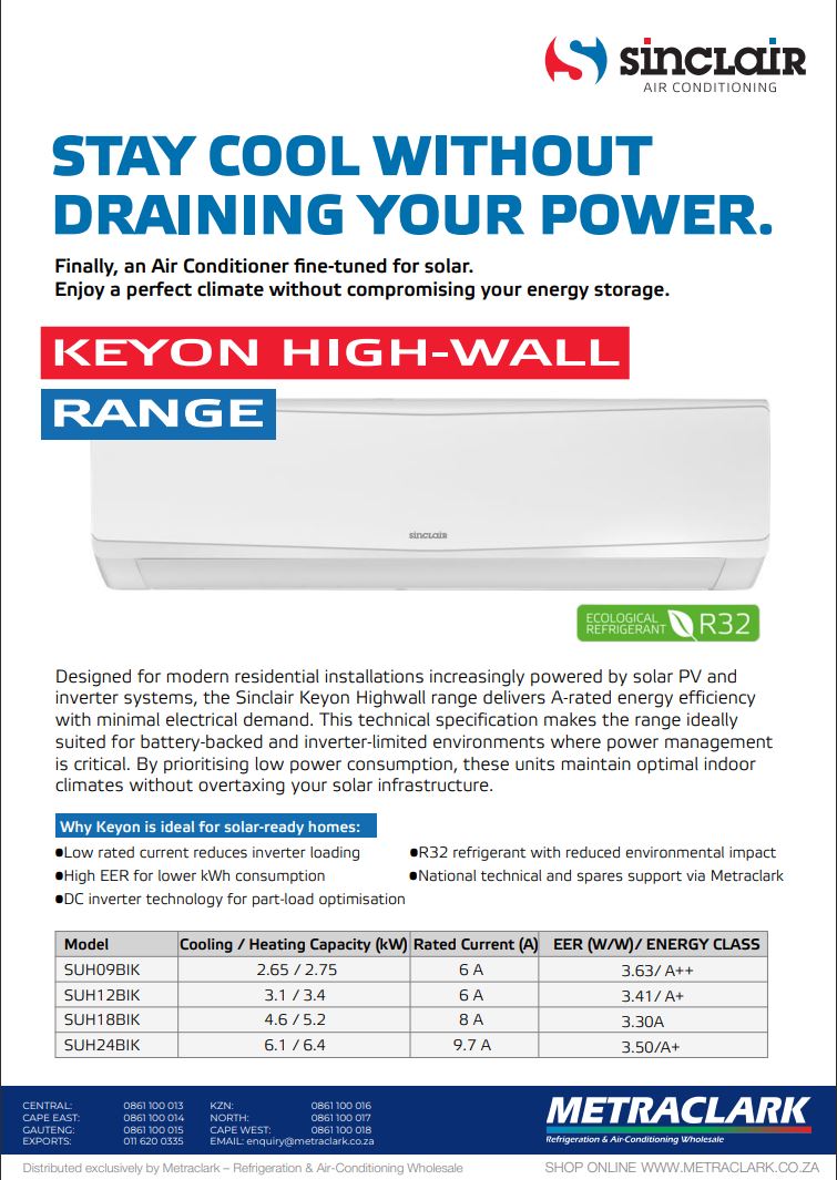 Looking to Keep Cool? Get the Sinclair Keyon High-Wall Range!
