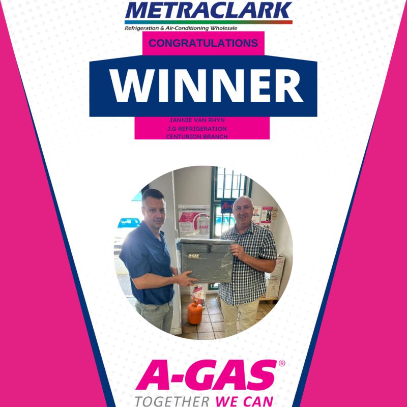 We are delighted to announce and congratulate Jannie Van Rhyn, the latest winner in our ongoing A-GAS promotion at our Centurion Branch.