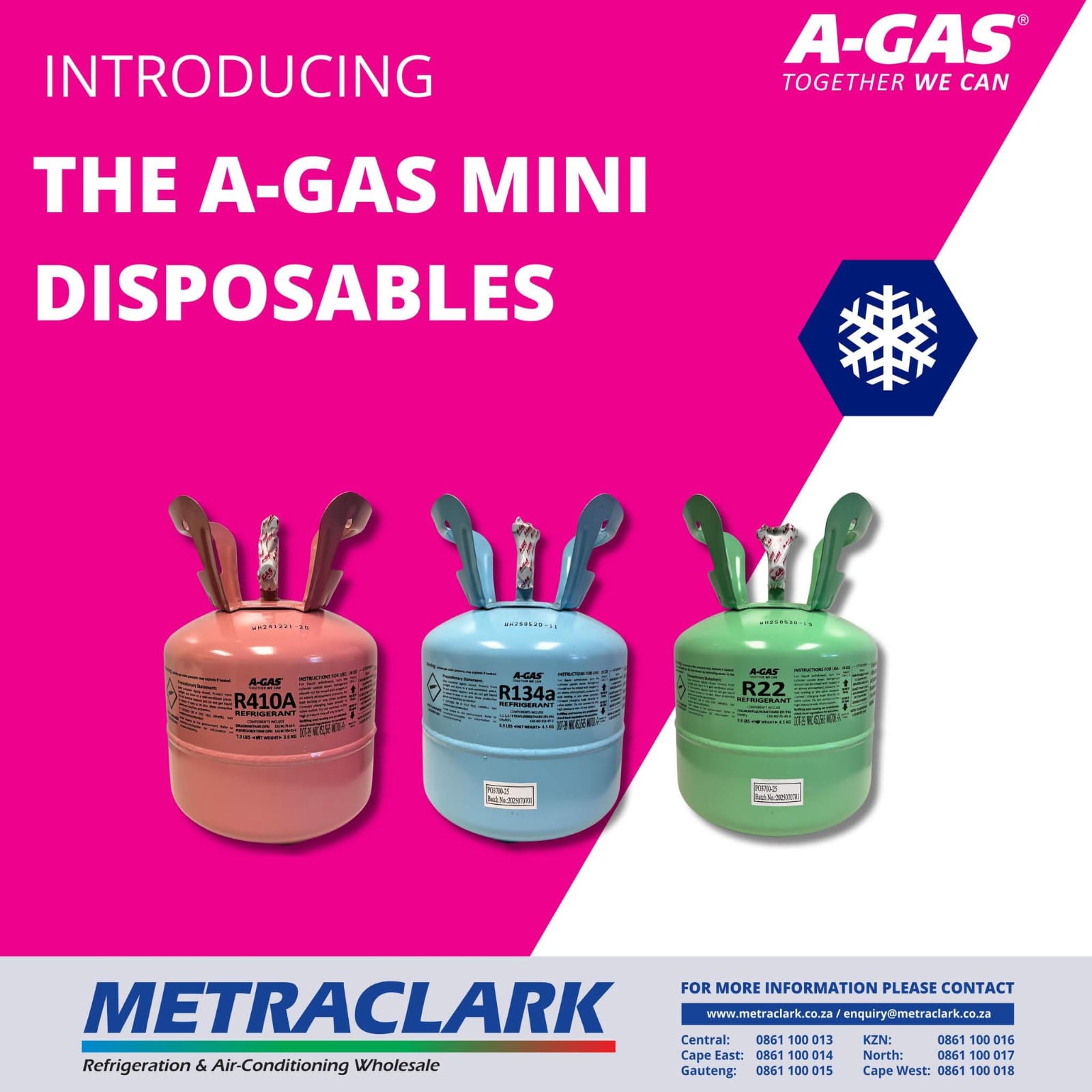 Metraclark is excited to stock the new A-Gas Mini Disposable range.